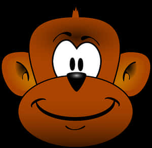 Cartoon Monkey Face Graphic PNG image with transparent background