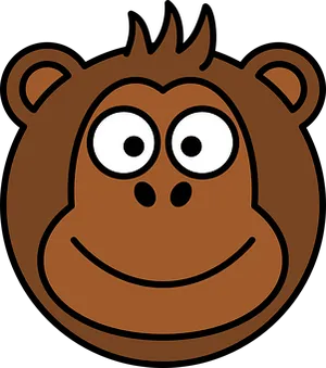 Cartoon Monkey Face Graphic PNG Image