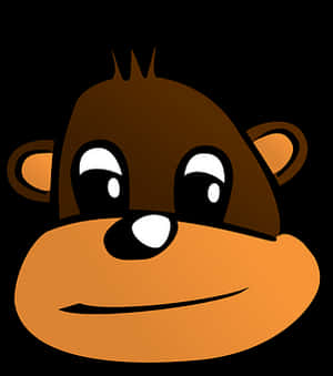 Cartoon Monkey Face Graphic PNG image with transparent background