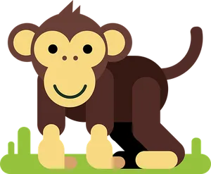 Cartoon Monkey Vector Illustration PNG Image