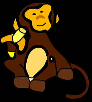 Cartoon Monkey With Banana PNG image with transparent background