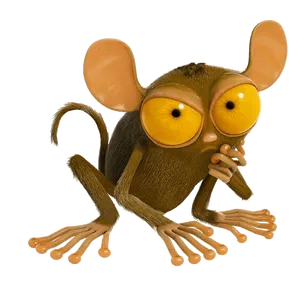 Cartoon Monkey With Big Eyes PNG Image