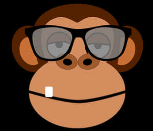 Cartoon Monkey With Glasses PNG image with transparent background