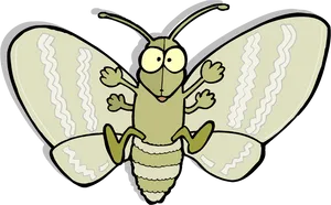 Cartoon Moth Illustration PNG Image