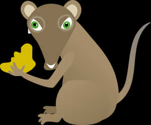 Cartoon Mousewith Cheese PNG image with transparent background