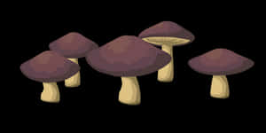 Cartoon_ Mushroom_ Cluster_ Vector PNG with transparent background