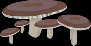 Cartoon Mushroom Family PNG