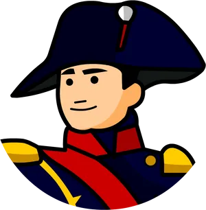 Cartoon Napoleon Bonaparte Portrait PNG Image