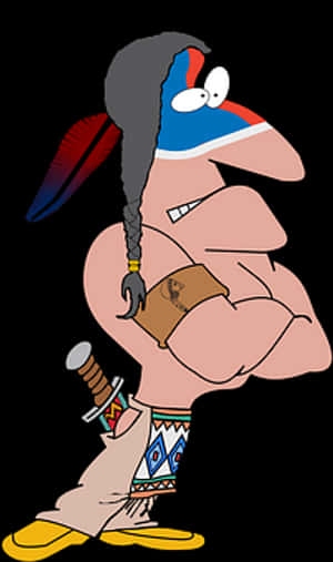 Cartoon Native American Warrior PNG