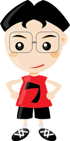 Cartoon Nerd Character PNG Image