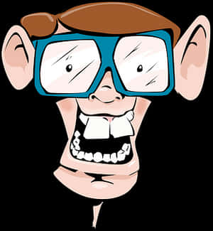 Cartoon Nerd Head Vector PNG image with transparent background