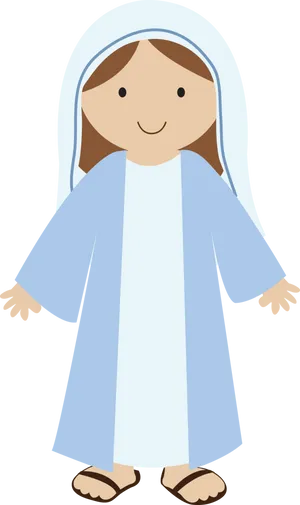 Cartoon Nun Character PNG Image