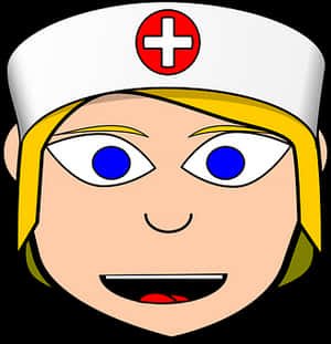 Cartoon Nurse Headshot Graphic PNG image with transparent background