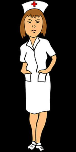 Cartoon Nurse Standing Clipart PNG image with transparent background