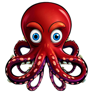 Cartoon Octopus Character PNG vtr PNG image with transparent background