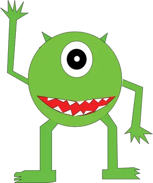 Cartoon One Eyed Monster PNG Image