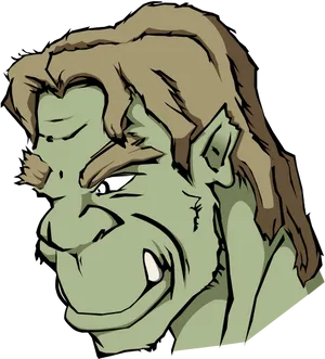 Cartoon Orc Portrait PNG Image