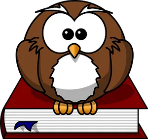 Cartoon Owl Reading Book PNG Image