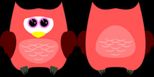 Cartoon Owl Twin Image PNG image with transparent background