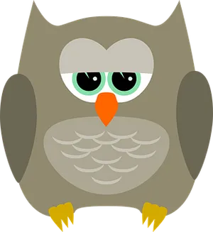 Cartoon_ Owl_ Vector_ Illustration PNG Image