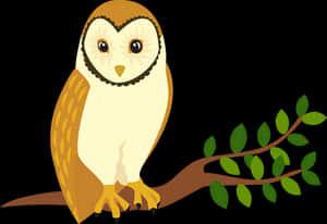 Cartoon Owlon Branch PNG image with transparent background