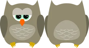 Cartoon Owls Sideby Side PNG Image