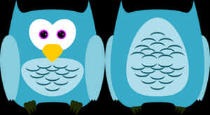 Cartoon Owls Twin Design PNG image with transparent background
