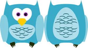 Cartoon Owls Twin Design PNG Image