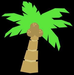 Cartoon Palm Tree Graphic PNG image with transparent background