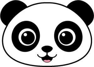 Cartoon Panda Face Graphic PNG Image