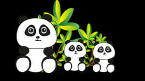 Cartoon Panda Family Illustration PNG image with transparent background