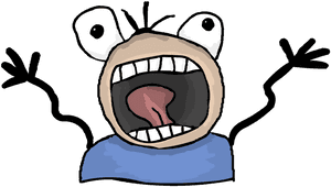 Panic Big Eyes Crooked Arm Free Picture - Panic Cartoon, HD Png Download PNG image with transparent background