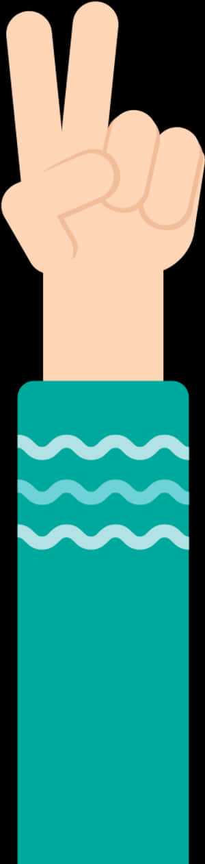 Cartoon Peace Sign Hand Gesture PNG