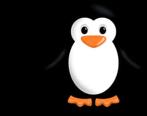 Cartoon Penguin Black Background PNG with transparent background