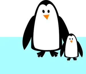 Cartoon Penguins Family PNG Image