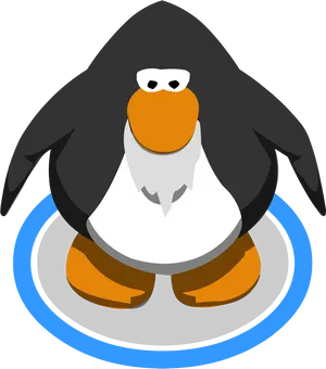 Cartoon Penguinwith Santa Beard PNG Image