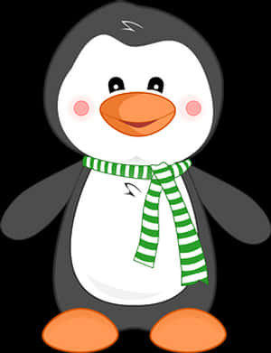 Cartoon Penguinwith Scarf PNG image with transparent background
