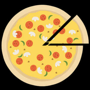 Cartoon Pepperoni Pizza Slice Removed PNG with transparent background