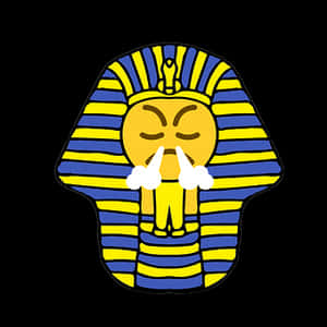 Cartoon Pharaoh Sneezing PNG image with transparent background