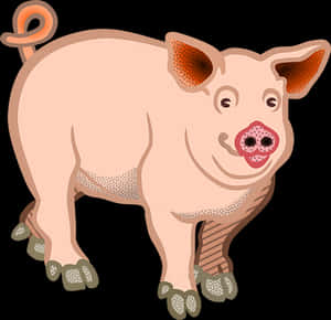 Cartoon Pig Illustration PNG image with transparent background