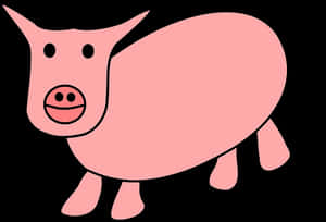 Cartoon Pig Simple Illustration PNG image with transparent background
