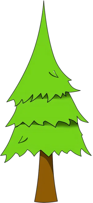 Cartoon Pine Tree Graphic PNG Image