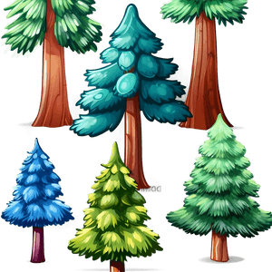 Cartoon Pine Trees PNG bvt74 PNG