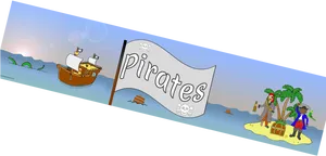 Cartoon Pirate Adventure Scene PNG Image