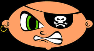 Cartoon Pirate Face Graphic PNG image with transparent background