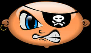 Cartoon Pirate Face Graphic PNG image with transparent background