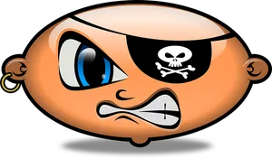 Cartoon Pirate Face Graphic PNG Image