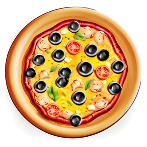 Cartoon Pizza On Plate Png Dyg PNG Image