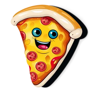 Cartoon Pizza With Face Png Qbu PNG Image