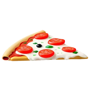 Cartoon Pizza With Tomato Png Xje2 PNG Image